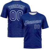 Custom Royal-White 3D Pattern Tone-on-Tone Minimalist Sytle Performance T-Shirt