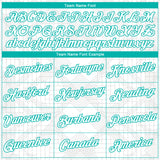 Custom White-Aqua 3D Pattern Geometric Retro Athletic Performance T-Shirt