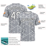 Custom Gray White-Black 3D Pattern Geometric Triangle Grid Minimalist Sytle Performance T-Shirt