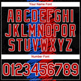 Custom Black Red Thunder Blue-White 3D Pattern Brush Stroke Graffiti Grunge Style Performance T-Shirt
