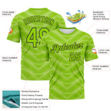 Custom Neon Green-Black 3D Pattern Geometric Chevron Texture Performance T-Shirt