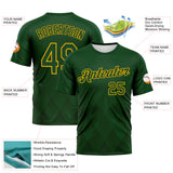 Custom Green-Gold 3D Pattern Diamond Vintage Argyle Performance T-Shirt