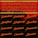 Custom Red Black-Old Gold 3D Pattern Varsity Style Retro Stripe Performance T-Shirt