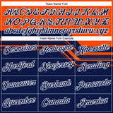 Custom Orange Navy-White 3D Pattern Varsity Style Retro Stripe Performance T-Shirt