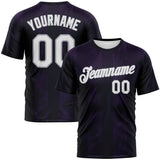 Custom Purple White Black-Gray 3D Pattern Retro Geometric Performance T-Shirt