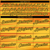 Custom Bay Orange Gold-Black 3D Pattern Dynamic Lineal Stripe Gradient Performance T-Shirt