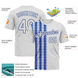 Custom White Thunder Blue-Gray 3D Pattern Classic Argyle Diamond Performance T-Shirt