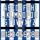 Custom Blue White-Black 3D Pattern Vertical Stripe Vintage Style Performance T-Shirt
