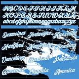 Custom Black White-Powder Blue 3D Pattern Splash Performance T-Shirt