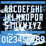 Custom Black White-Powder Blue 3D Pattern Splash Performance T-Shirt