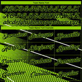 Custom Black Neon Green-White 3D Pattern Diagonal Stripe Halftone Performance T-Shirt