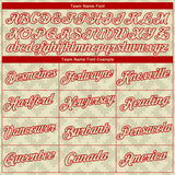 Custom City Cream-Red 3D Pattern Geometric Diamond Subtle Grid Performance T-Shirt