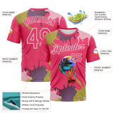 Custom Neon Pink-White 3D Pattern Paint Splash Basketball Graffiti Style Performance T-Shirt
