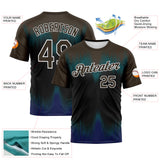 Custom Brown Black Royal-White 3D Pattern Bermuda Playa Fade Effect Performance T-Shirt
