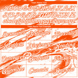 Custom White-Orange 3D Pattern Lava Splash Ink Wash Performance T-Shirt