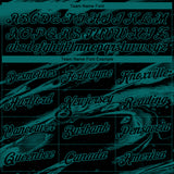 Custom Black-Teal 3D Pattern Lava Splash Ink Wash Performance T-Shirt