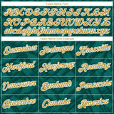 Custom Midnight Green Old Gold Teal-White 3D Pattern Tribal Ethnic Design Performance T-Shirt
