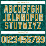 Custom Midnight Green Old Gold Teal-White 3D Pattern Tribal Ethnic Design Performance T-Shirt