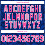 Custom Royal Pink Navy Thunder Blue-White 3D Pattern Tribal Ethnic Design Performance T-Shirt