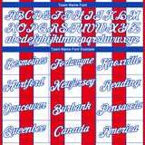 Custom White Fire Red-Thunder Blue 3D Pattern Vertical Stripe Classic Performance T-Shirt