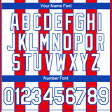 Custom White Fire Red-Thunder Blue 3D Pattern Vertical Stripe Classic Performance T-Shirt