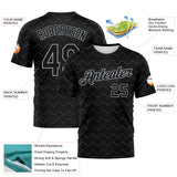 Custom Black-Gray Zigzag Wave Sportswear Performance T-Shirt