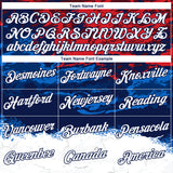 Custom Red White Blue-Navy Distressed Abstract Paint Stroke Performance T-Shirt