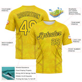 Custom Light Yellow-Black Geometric Sportswear Performance T-Shirt