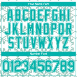 Custom White-Aqua Geometric Military Vibe Performance T-Shirt