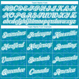 Custom Teal-White Geometric Military Vibe Performance T-Shirt