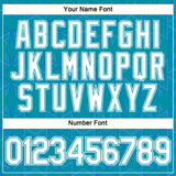 Custom Teal-White Geometric Military Vibe Performance T-Shirt