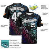 Custom Black White Blue Green-Red Street Graffiti Performance T-Shirt