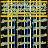 Custom Black Yellow Blue-White Stripe And Star Sportswear Performance T-Shirt