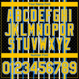 Custom Black Yellow Blue-White Stripe And Star Sportswear Performance T-Shirt