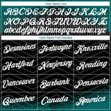 Custom Teal Black-White Gradient Speckle Geometric Sportswear Performance T-Shirt