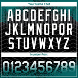 Custom Teal Black-White Gradient Speckle Geometric Sportswear Performance T-Shirt