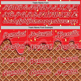 Custom Red Brown-White Foodie Food Dessert Melting Cream Waffle Grid Authentic Baseball Jersey