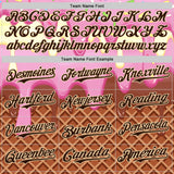 Custom Light Pink Brown-Cream Foodie Food Dessert Melting Cream Waffle Grid Authentic Baseball Jersey