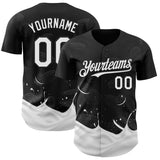 Custom Black-White Foodie Food Cookies And Milk Authentic Baseball Jersey