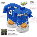 Custom Thunder Blue White-Black Foodie Food Cookies And Milk Authentic Baseball Jersey