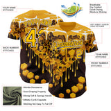 Custom Yellow Black Brown-White Foodie Food Honey Bee Authentic Baseball Jersey