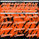 Custom Black Orange-White Torn Sharp Brush Stroke Splatter Performance T-Shirt