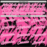 Custom Black Pink-White Torn Sharp Brush Stroke Splatter Performance T-Shirt