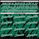 Custom Black Kelly Green-White Torn Sharp Brush Stroke Splatter Performance T-Shirt