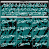 Custom Black Teal-White Torn Sharp Brush Stroke Splatter Performance T-Shirt