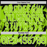 Custom Black Neon Green-White Torn Sharp Brush Stroke Splatter Performance T-Shirt