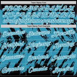 Custom Black Panther Blue-White Torn Sharp Brush Stroke Splatter Performance T-Shirt