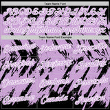Custom Black Light Purple-White Torn Sharp Brush Stroke Splatter Performance T-Shirt