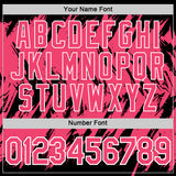 Custom Black Neon Pink-White Torn Sharp Brush Stroke Splatter Performance T-Shirt