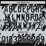 Custom Black Silver-White Torn Sharp Brush Stroke Splatter Performance T-Shirt